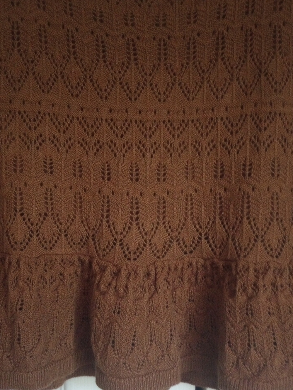 House of Harlow 1960 Brown Crochet Peplum Tank Top M - Picture 5 of 8
